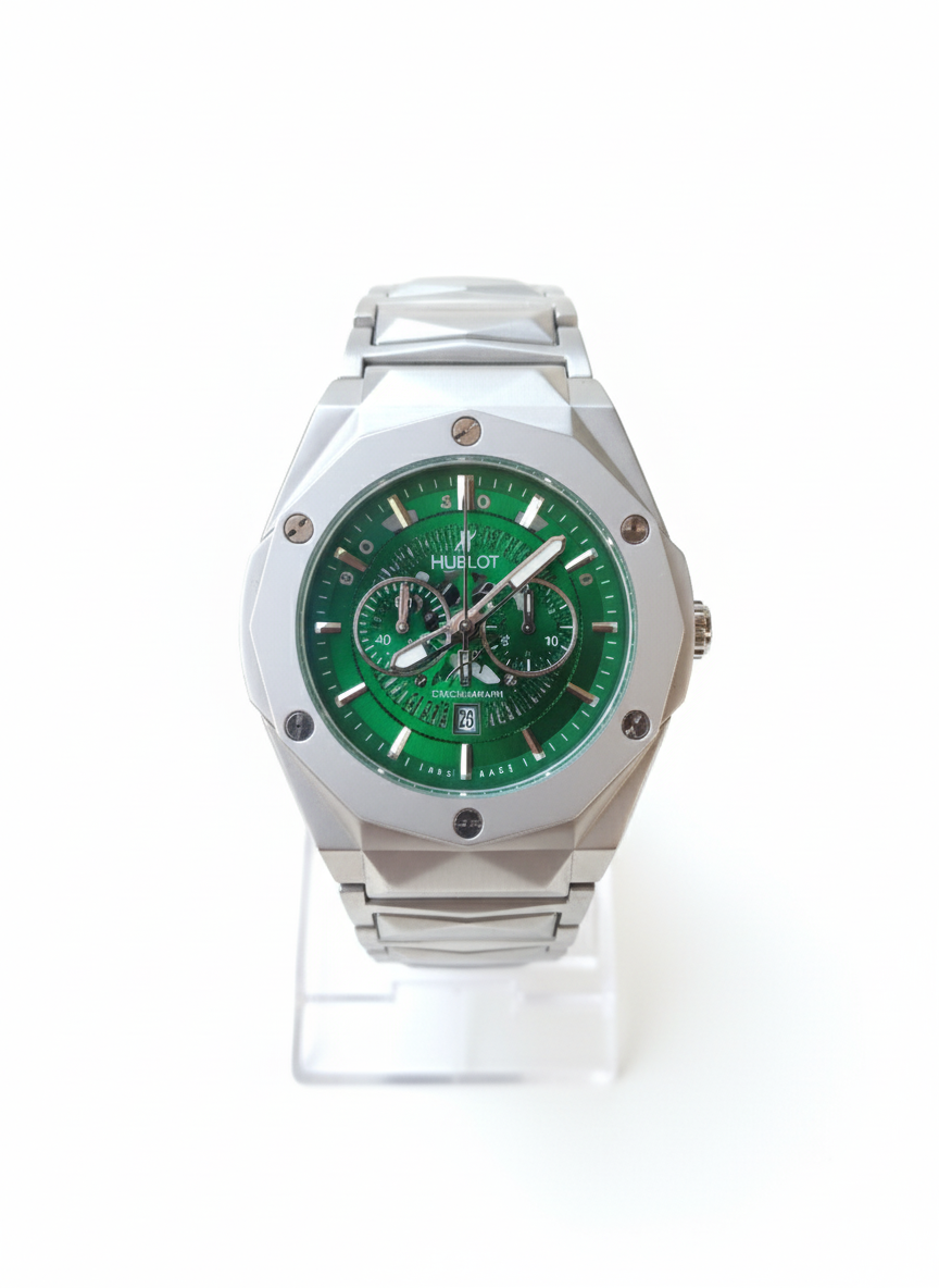 Hublot Classic Fusion Chronograph Green Dial Silver Stainless Steel Watch