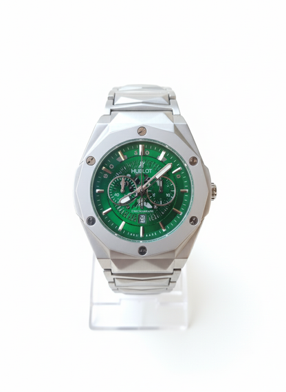 Hublot Classic Fusion Chronograph Green Dial Silver Stainless Steel Watch